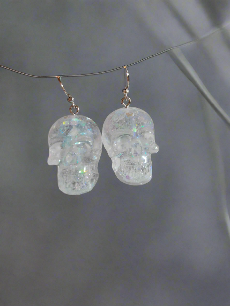 3D skull earrings