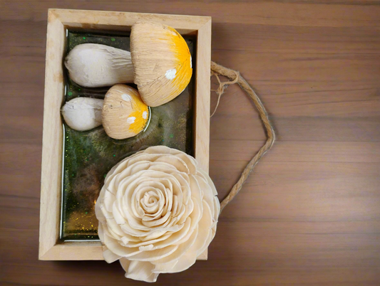 Mushroom and rose wall