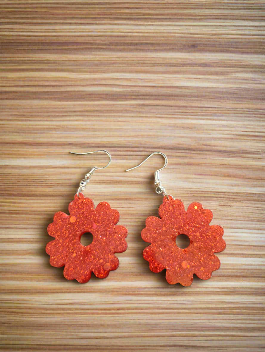 Red glitter flower 1