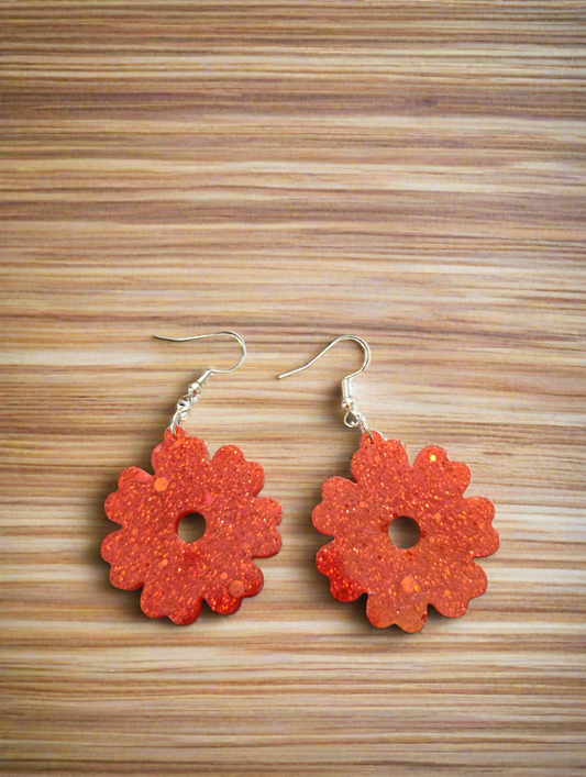 Red glitter flower 1