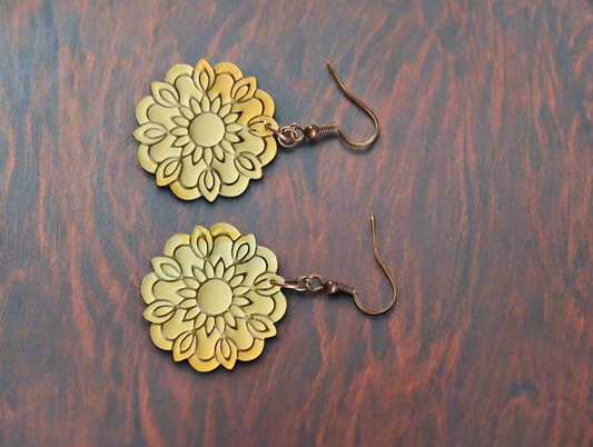 Green yellow flower stamp