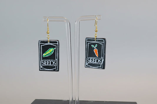 Seed packets peas and carrots