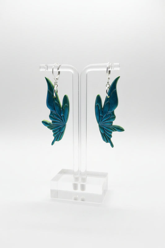 Green and blue fairy wings