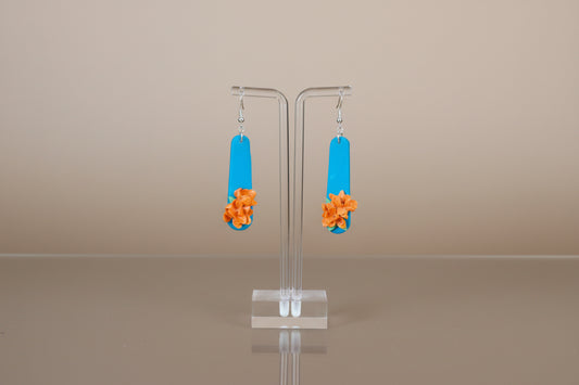 Orange on blue