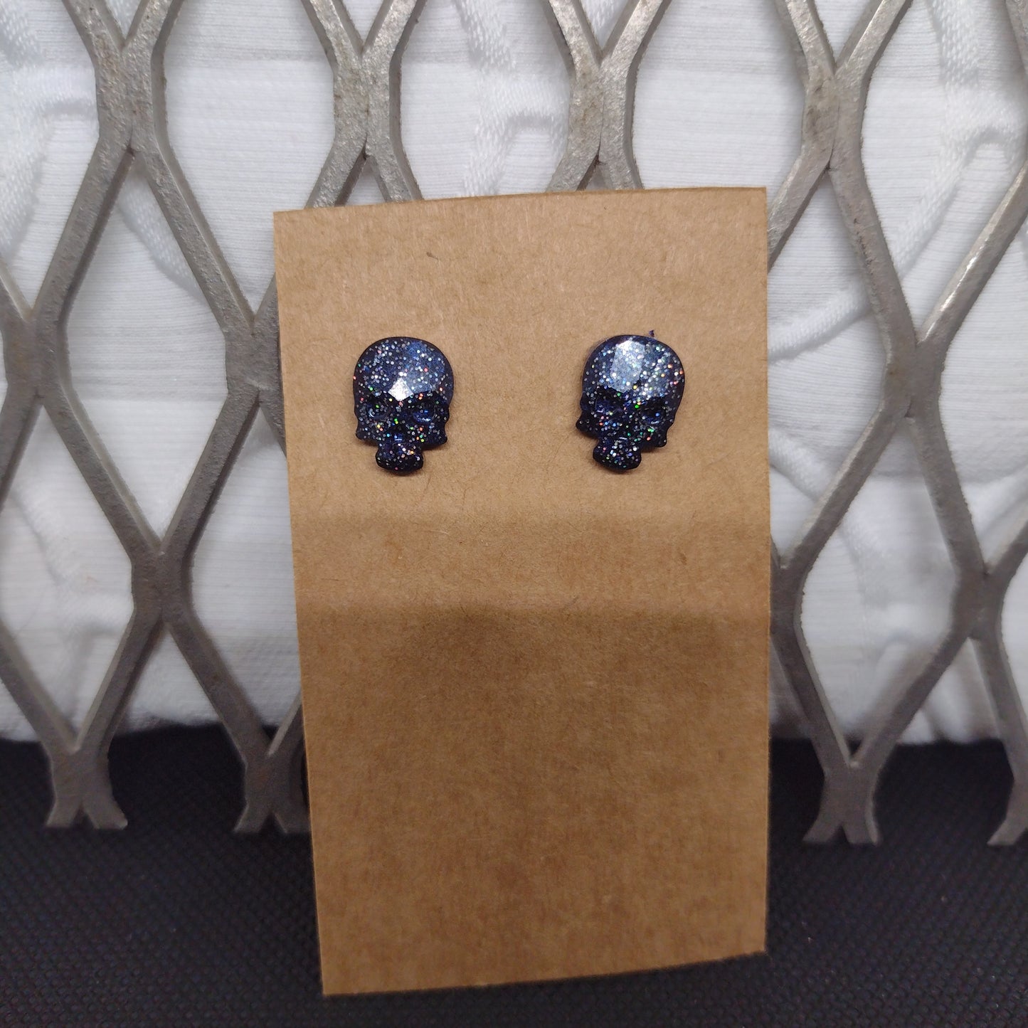 Blue glitter skulls