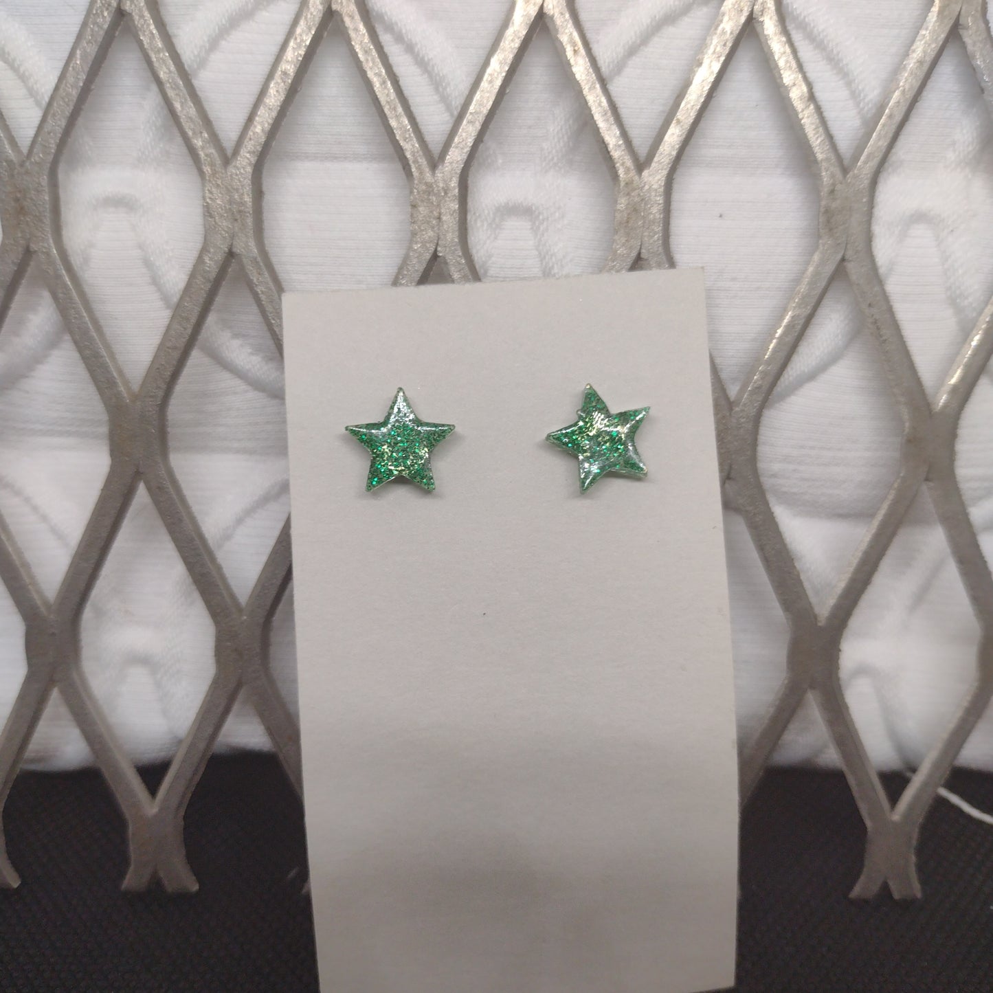 Green glitter stars