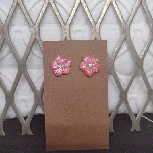 Pink hibiscus flower with rhinestones