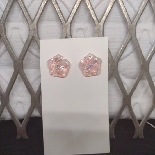 Light pink hibiscus with rhinestone