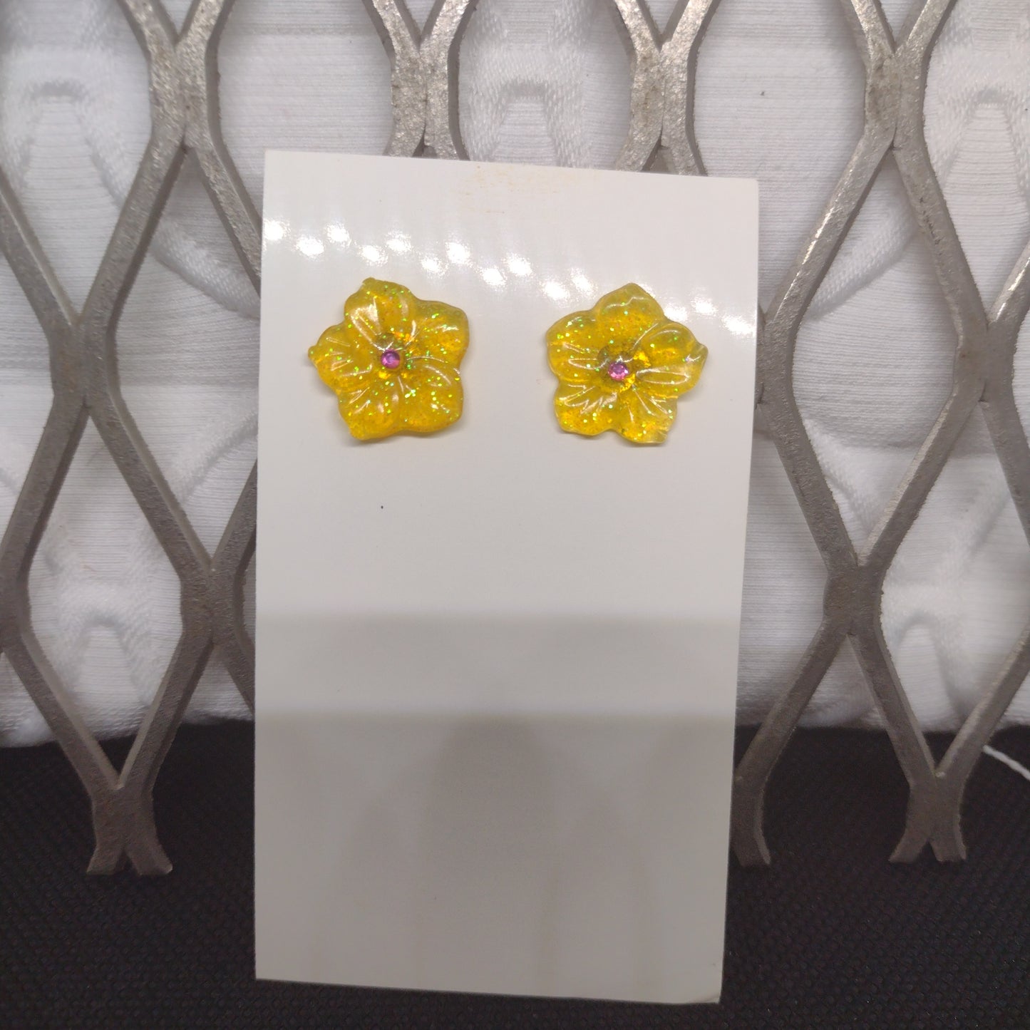Yellow glitter hibiscus flowers