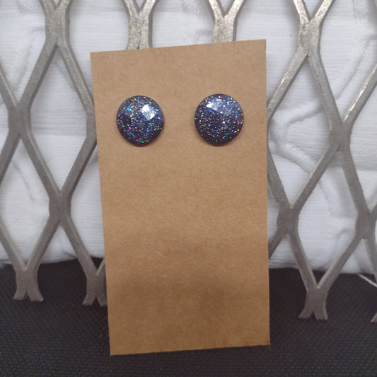 Dark blue glitter faucted circle