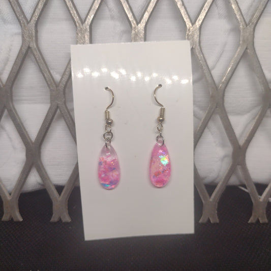 Pink mica flakes tear drop