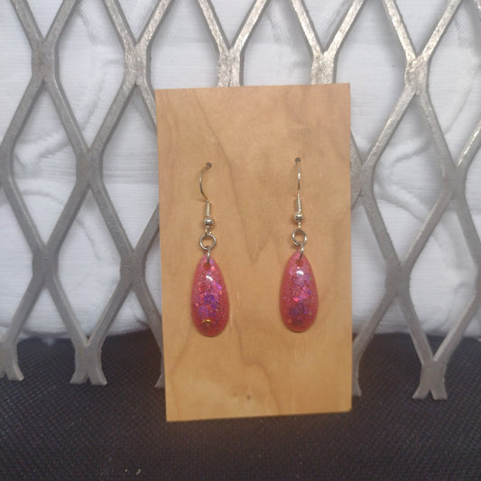 Pink glitter tear drop