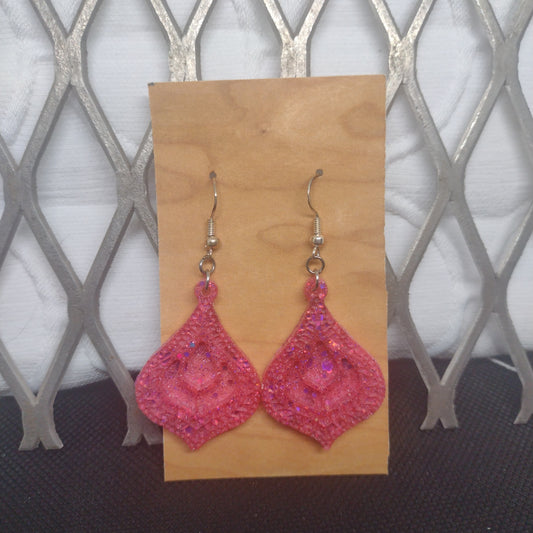 Pink glitter dangle