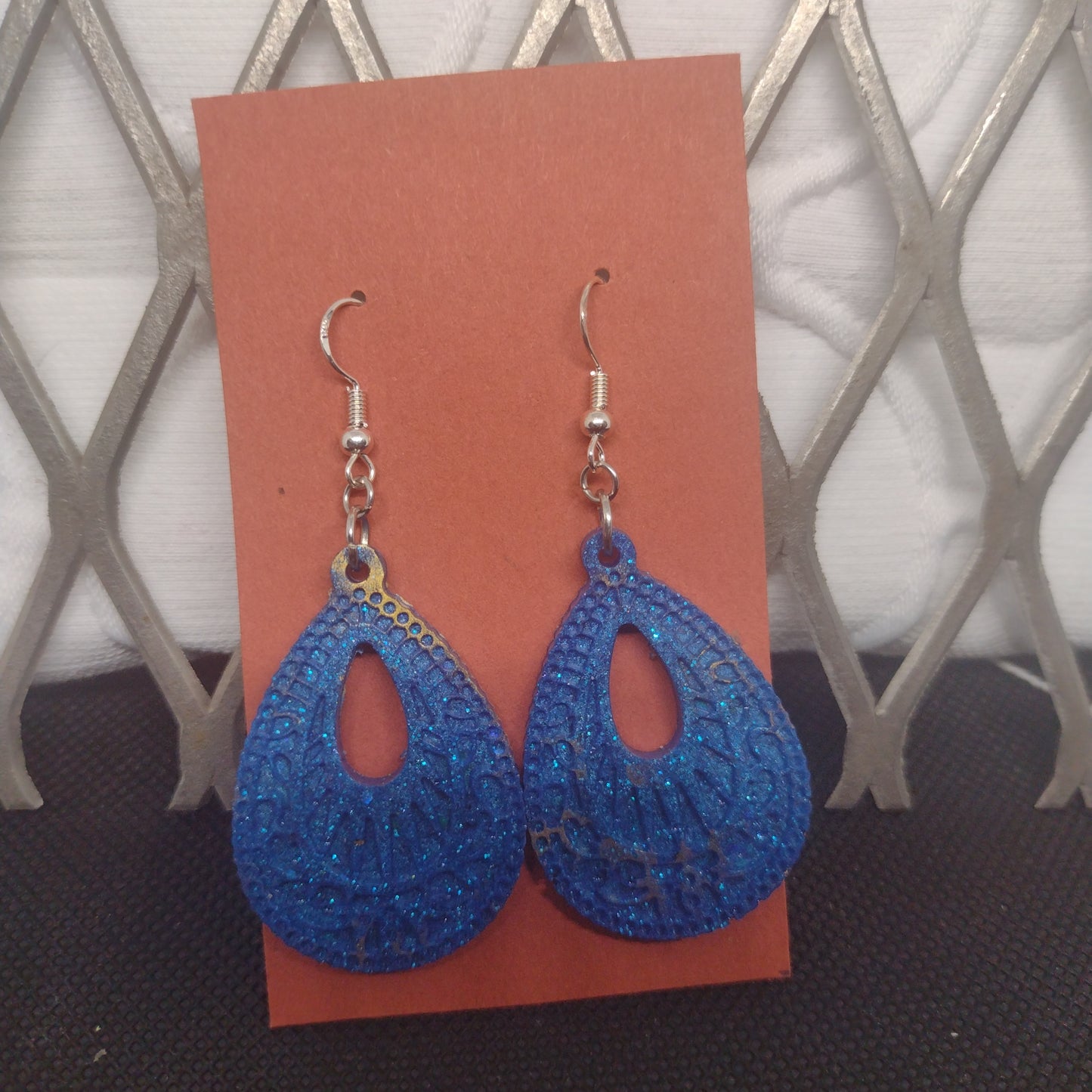 Blue glitter dangle