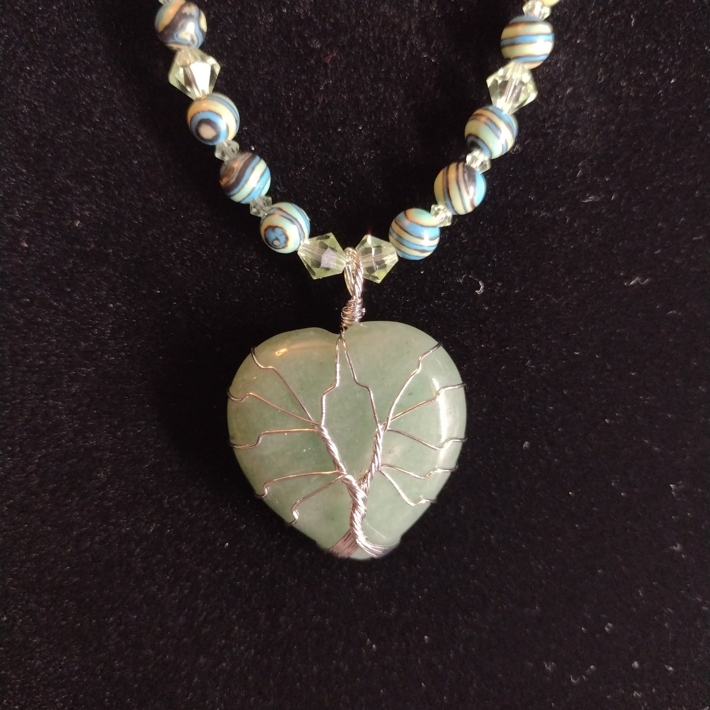 Tree of life aventurine stone necklace set