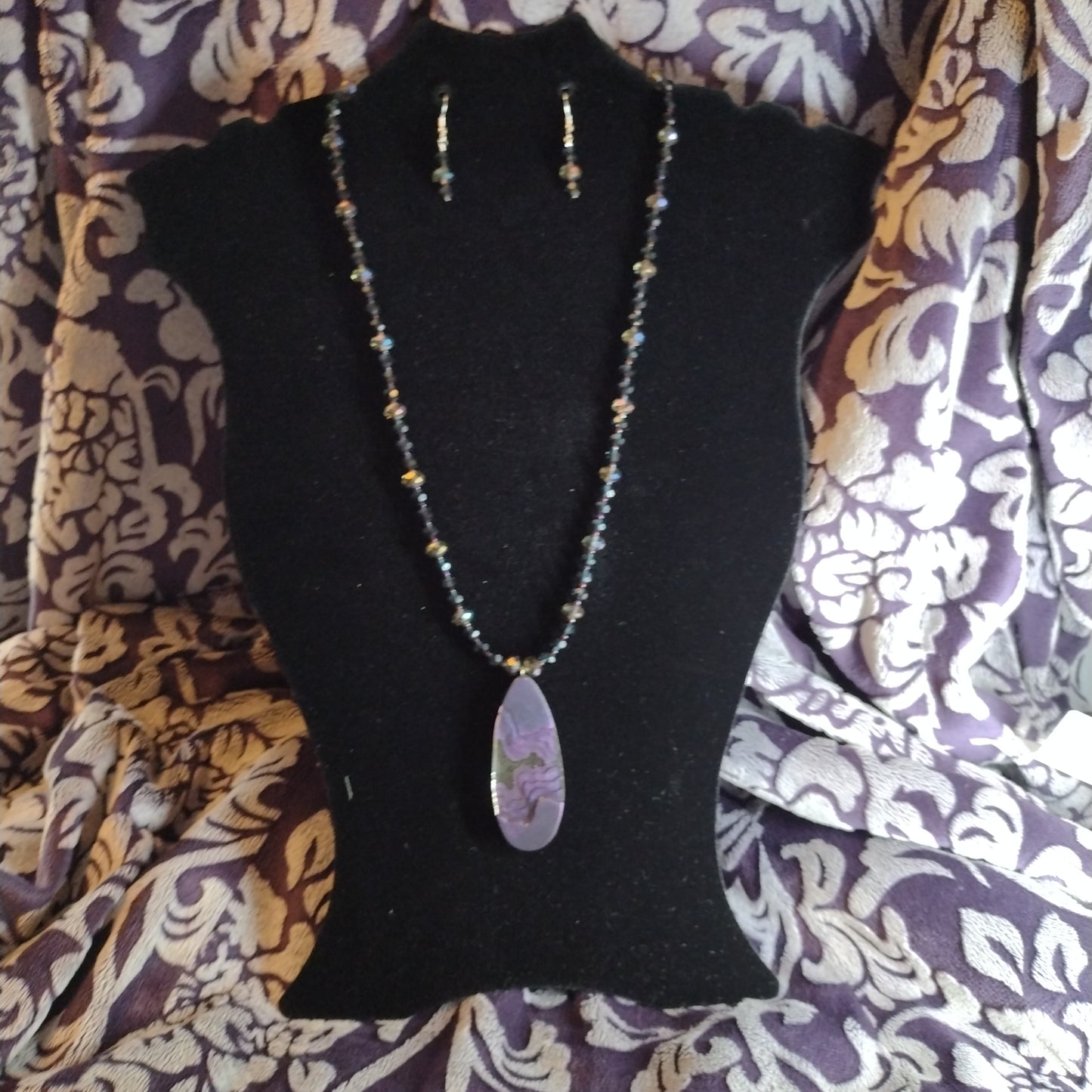 Purple topography necklace set