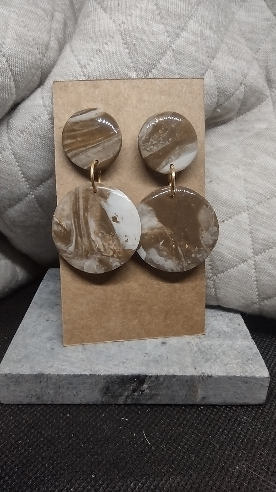 Brown gold and white double circle