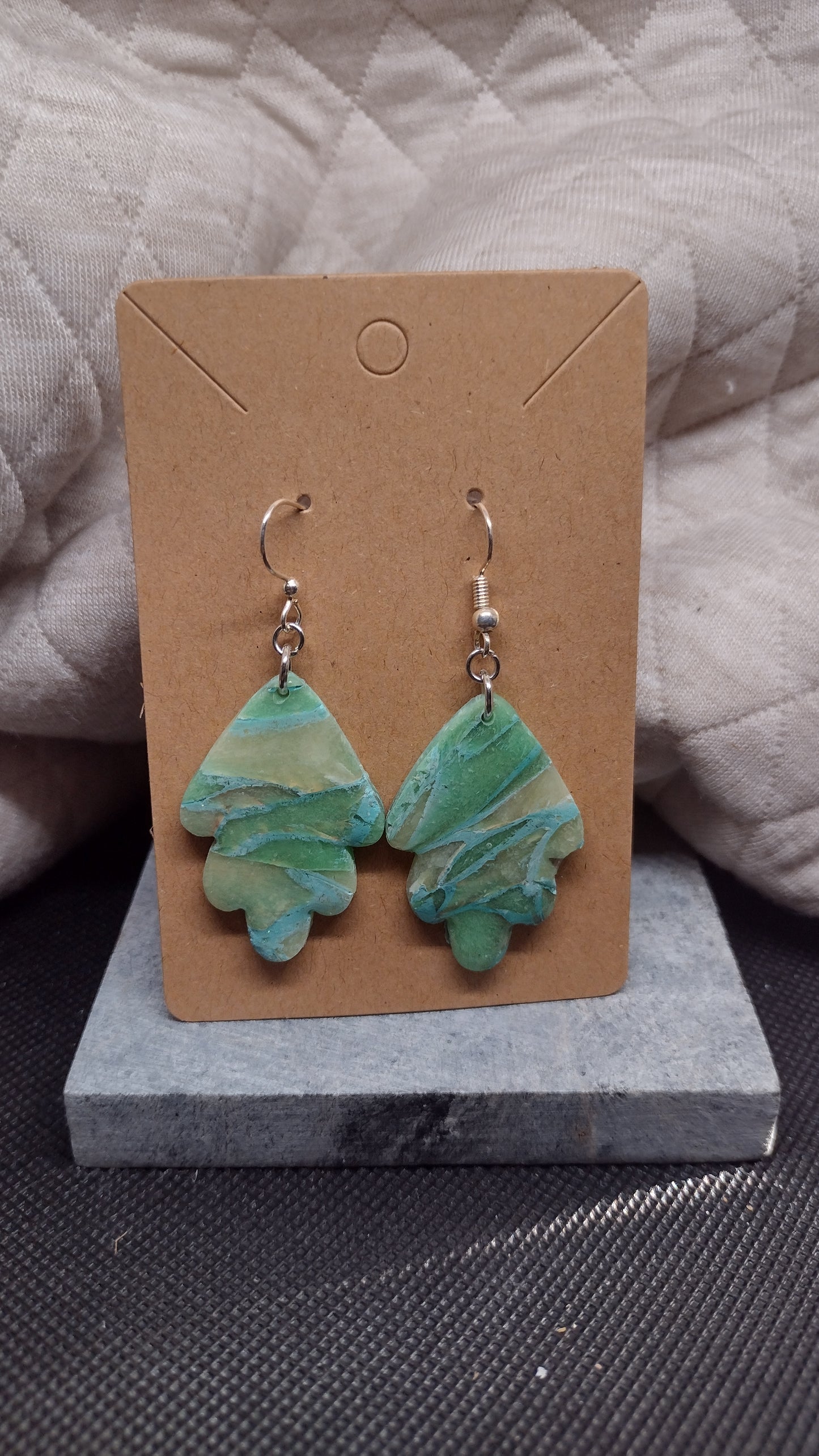 Sea green swirl dangle