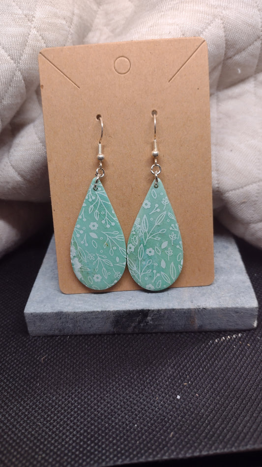 Sea green with floral print