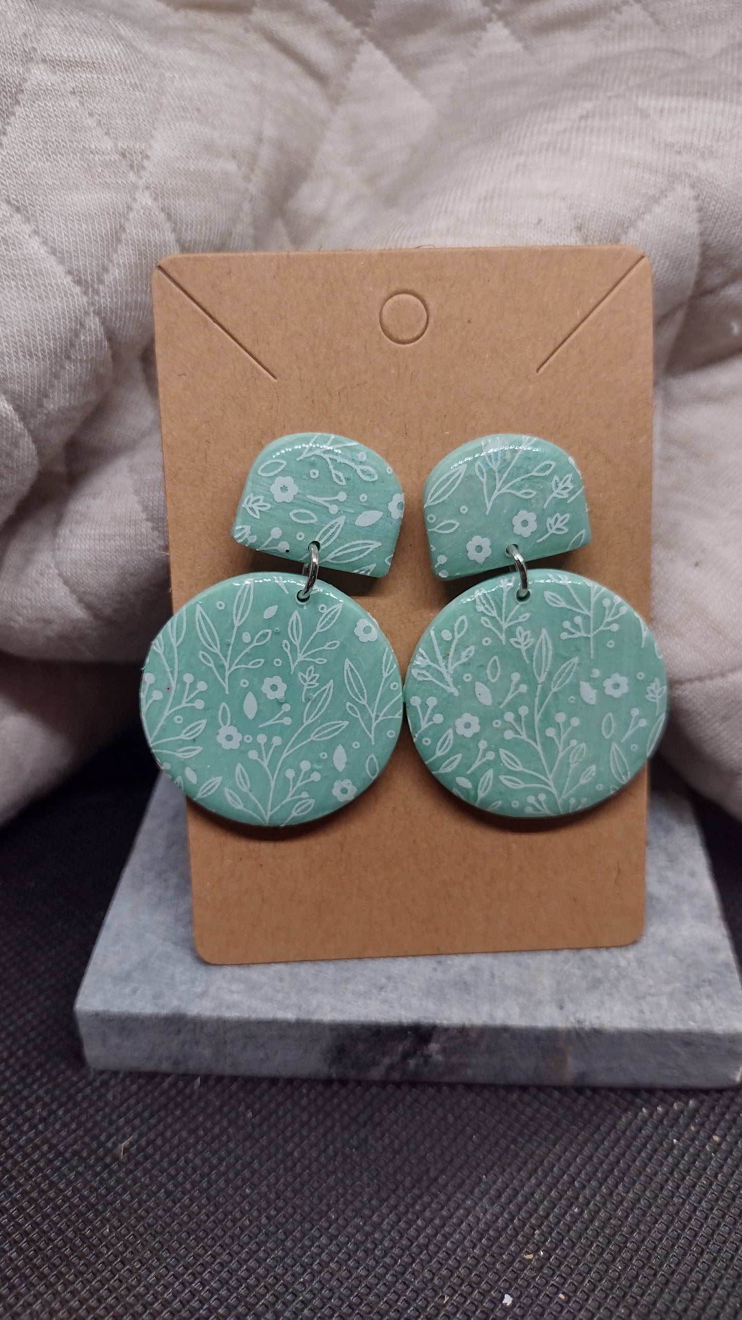 Sea green floral print