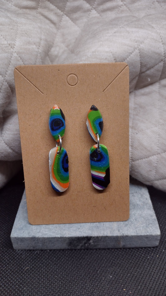 Psychedelic dangle stud