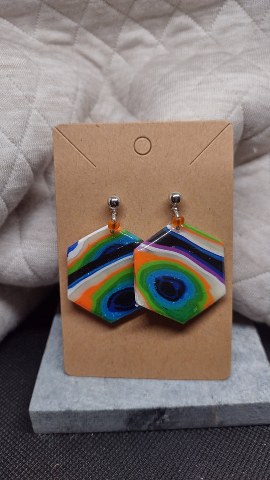 Psychedelic octagon with orange