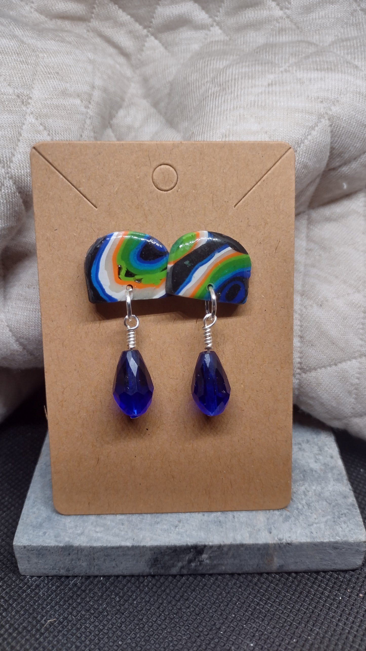 Psychedelic blue dangles