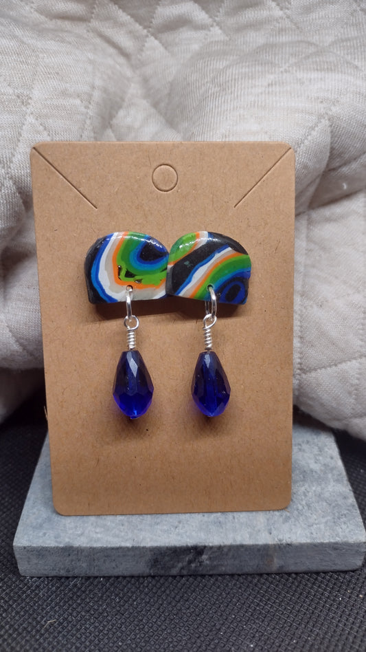 Psychedelic blue dangles